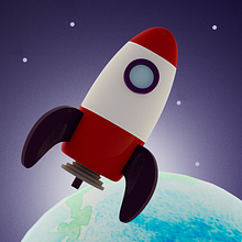 Rocket toy. 3D, Concept Art, 3D Design, Lighting Design, To, Design, and 3D Modeling project by BowMind - 10.18.2020