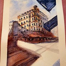 Mi Proyecto del curso: Dibujo arquitectónico con acuarela y tinta. Architectural Illustration project by Nati Ruiz - 10.26.2020