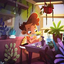 Niño Planta . Un proyecto de Concept Art, Diseño de personajes, Ilustración tradicional e Ilustración digital de Gaby Zermeño - 19.10.2020