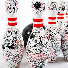 Bowling!. Traditional illustration, Acr, and lic Painting project by Akimaro - 06.17.2015