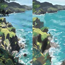 1h30min vs 30min Live studies of nature Environment . Un proyecto de Teoría del color, Dibujo digital, Pintura digital y Dibujo de Ksenia - 13.08.2020