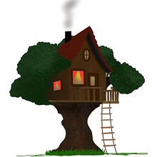 Tree house . Digital Illustration project by Katharina Plötz - 10.20.2020