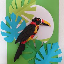Tucan pico de navaja, El Salvador. Poster Design, Graphic Design, Traditional illustration, and Paper Craft project by Karla Gonzalez - 10.21.2020