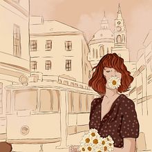 Flower girl. Concept Art, Drawing, Artistic Drawing, Digital Drawing, Traditional illustration, and Digital Illustration project by Tess Scarlet - 03.07.2020