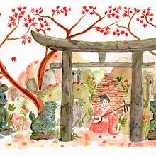 Meu projeto do curso: Ilustração em aquarela com influência japonesa. Projekt z dziedziny Trad, c, jna ilustracja i Malowanie akwarelą użytkownika Jaime Veloso - 22.10.2020