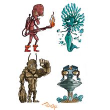 Mi Proyecto del curso: Extraterrestres elementales & Brujas Asesinas. Digital Drawing project by Alejandro Juárez - 10.22.2020