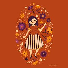 Meu projeto do curso: Retrato ilustrado com elementos botânicos. Un proyecto de Ilustración tradicional de Ana Lavorato - 23.10.2020
