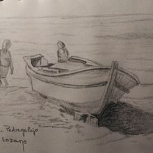 Barca en Pedregalejo. Un proyecto de Bocetado, Dibujo a lápiz y Dibujo realista de Mariana Fernández Lozano - 23.10.2020