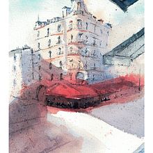 Mi Proyecto del curso: Dibujo arquitectónico con acuarela y tinta. Pintura em aquarela projeto de Carlos Ludeña - 25.10.2020