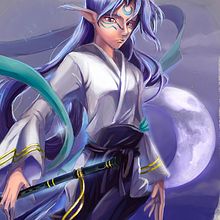 TSUKUYOMI - dios de la luna, ilustración para 'Leyendas de Cipango'. Un progetto di Illustrazione tradizionale di Ruth Martínez - 17.11.2012