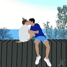 Ilustración de una pareja. Ilustração digital projeto de Mireia Tururu - 14.09.2020