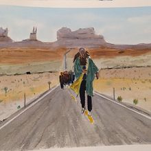 Forest runner + Escena de Rocky. Watercolor Painting project by marcuchara - 10.26.2020