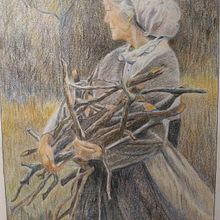 Recogiendo leña. Un proyecto de Bellas Artes, Bocetado, Dibujo y Sketchbook de Mariana Fernández Lozano - 26.10.2020