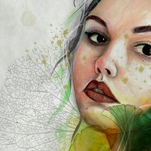 Renacer Ginkgo. Een project van  Tekening,  Portrettekening y Realistische tekening van Silvia T - 26.10.2020