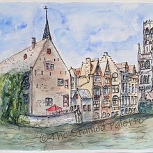 Belfry of Bruges - Belgium. Un progetto di Pittura ad acquerello di Amy Munns - 26.10.2020