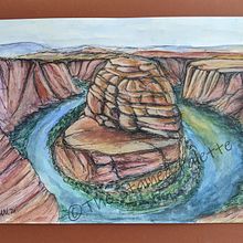 Horseshoe Bend - The Grand Canyon, Arizona. Un progetto di Pittura ad acquerello di Amy Munns - 26.10.2020