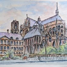 Reims Cathedral. Un progetto di Illustrazione con inchiostro e Pittura ad acquerello di Amy Munns - 26.10.2020