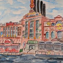 Baltimore Harbor. Un progetto di Illustrazione con inchiostro e Pittura ad acquerello di Amy Munns - 26.10.2020