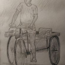 Triciclo . Schițe, Desen în creion & Ilustrație tradițională de Mariana Fernández Lozano - 10.27.2020