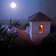 Moonlight environment. Modelado entorno 3D, texturizado, iluminación y render. 3D, Digital Architecture, Digital Illustration, 3D Modeling, and ArchVIZ project by Daniel Cifani Conforti - 09.29.2020