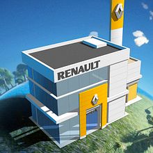 3D low poly. Concesionario Renault. 3D, Architectural Illustration, and 3D Modeling project by Daniel Cifani Conforti - 10.10.2017