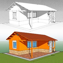 Boceto 3D  proyecto cabaña. 3D, Digital Architecture, 3D Design, 3D Modeling, and ArchVIZ project by Daniel Cifani Conforti - 10.29.2020