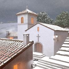 3D - Modelado entorno - Partículas (nieve). 3D, Digital Architecture, Architectural Illustration, and 3D Modeling project by Daniel Cifani Conforti - 10.29.2020