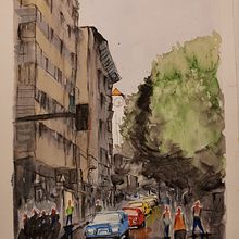 Mi Proyecto del curso: Paisajes urbanos en acuarela. Un progetto di Belle arti di Carlos Justiniano - 29.10.2020