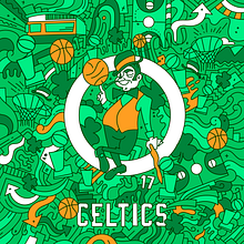 Meu projeto no estilo doodles - Boston Celtics . Digital Illustration project by Daniel Guimarães - 10.29.2020