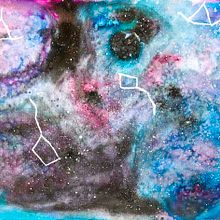 Medusas y galaxia. Projekt z dziedziny Malowanie akwarelą użytkownika David Collado Gómez - 02.11.2020