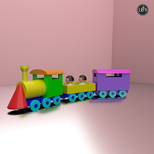 Tren de Juguete. 3D, Creativit, 3D Design, To, and Design project by Laura Fernandez Olivar - 10.28.2020