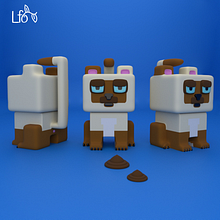 Gato Siames. 3D, 3D Design, and 3D Character Design project by Laura Fernandez Olivar - 11.01.2020