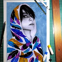 Meu projeto do curso: Retrato com lápis, técnicas de cor e Photoshop. Pencil Drawing, Portrait Drawing, Realistic Drawing, Traditional illustration, Ink Illustration & Instagram project by Natália Marinho Sobral de Souza - 11.02.2020