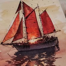 Sailing Away Ein Projekt aus dem Bereich Bildende Künste, Traditionelle Illustration, Sketchbook, Skizzenentwurf und Aquarellmalerei von Reha Sakar - 03.11.2020
