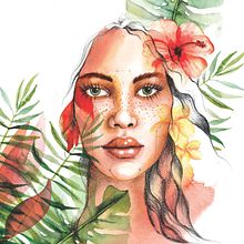 Mi Proyecto del curso: Retrato ilustrado en acuarela. Projekt z dziedziny Portret, Trad, c, jna ilustracja, R, sunek botaniczn, Malowanie akwarelą, Malarstwo c i frowe użytkownika Josefina Zorrilla - 20.07.2020
