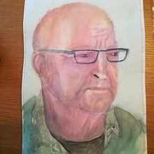 My final project: portrait of my husband. Un proyecto de Pintura a la acuarela de Jacqueline Jeynes - 04.11.2020