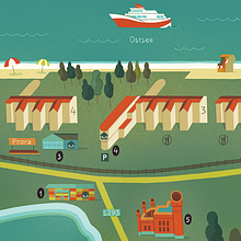 El Coloso de Prora. Traditional illustration, Architectural Illustration, Digital Illustration & Infographics project by Dani Maiz - 11.11.2020