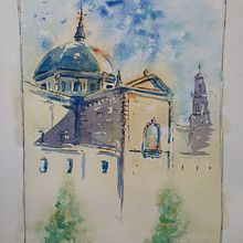 Gijón Dibujo arquitectónico con acuarela y tinta. Un progetto di Street Art e Bozzetti di davidmael1995 - 05.11.2020