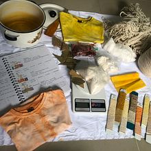 MIS PRIMEROS RESULTADOS - TEÑIDO TEXTIL CON ANABEL TORRES . Pencelupan Tekstil proyek oleh Gloria Bustamante - 11.05.2020