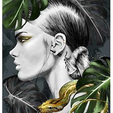 Snake Digital Illustration. Un proyecto de Dibujo digital, Ilustración digital e Ilustración tradicional de Amy Pearson - 06.11.2020