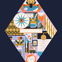 House Beautiful (Interior Designers). Editorial Illustration, Traditional illustration, Digital Illustration, and Vector Illustration project by Owen Davey - 07.01.2020