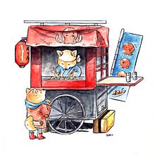 Takoyakis. Traditional illustration, and Watercolor Painting project by Daniela López Marín - 04.04.2016