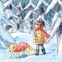 Snowy day . Traditional illustration, and Watercolor Painting project by Daniela López Marín - 06.17.2020