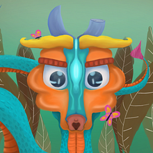 Primer trabajo - pequeño dragón anaranjado . Een project van Traditionele illustratie van Eri Maya - 06.11.2020