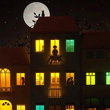 Noite - Ilustração paper crafts. Arts, Crafts, Traditional illustration, and Paper Craft project by Dilene Oliveira - 11.07.2020