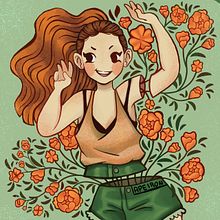 Meu projeto do curso: Retrato ilustrado com elementos botânicos . Ilustrație tradițională, Ilustrație botanică, Ilustrație digitală & Ilustrație pentru copii de Apeirón - - 11.07.2020