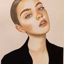 My project in Watercolor Portrait from a Photo course. Watercolor Painting project by Spring - 11.08.2020