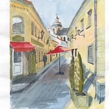 Stikliu street, Vilnius. Architectural Illustration, Architecture, and Creativit project by Arunas Beksta - 11.08.2020