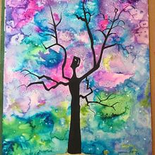My project in Modern Watercolor Techniques course. Fine Arts project by Cindy Faulkner - 11.15.2020