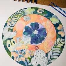 Mi Proyecto del curso: Técnicas de acuarela en negativo para ilustración botánica. Un proyecto de Diseño de XIMENA GONZALEZ - 10.11.2020